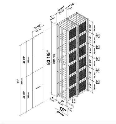 Case & Crate Locker 6 Kit | Freestanding Wine Bottle Storage with Secure Backs