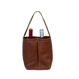 Leather Urban Dual Wine Tote carrying 2 Bottles of Wine