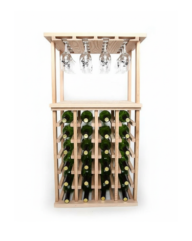 Wine Bottle & Stemware Storage Combo with Tabletop