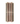 Wooden wine rack with multiple rows of wine bottles on a white background