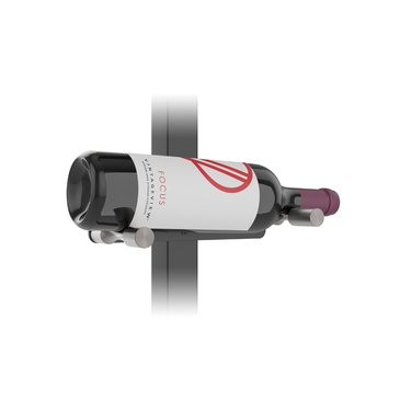 Vino Pin and Mounting Plate in Matte Black and Gunmetal Storing 1 Bottle