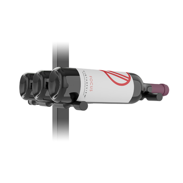 Vino Pin and Mounting Plate in Matte Black Storing 3 Bottles