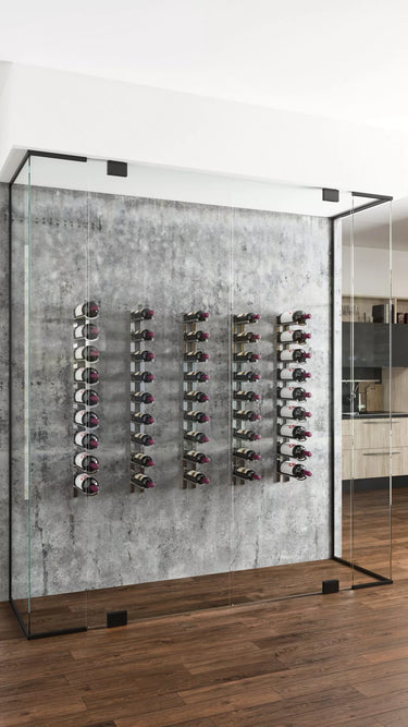 Vino Rails Flex Mag 45 Mounted Metal Wine Rack System | For 1.5L and Champagne Bottles