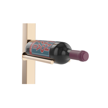 Vino Rail Peg and Mounting Plate Kit in Golden Bronze Storing 1 Bottle