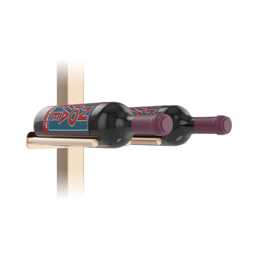 Vino Rail Peg and Mounting Plate Kit in Golden Bronze Storing 2 Bottles