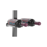 Vino Rail Peg and Mounting Plate Kit in Gloss Black Storing 2 Bottles