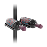 Vino Rail Peg and Mounting Plate Kit in Matte Black Storing 2 Bottles