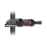 Vino Rail Peg and Mounting Plate Kit in Matte Black and Gunmetal Storing 2 Bottles