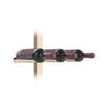 Vino Rail Peg and Mounting Plate Kit in Golden Bronze Storing 3 Bottles