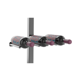 Vino Rail Peg and Mounting Plate Kit in Gloss Black Storing 3 Bottles