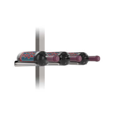 Vino Rail Peg and Mounting Plate Kit in Gunmetal Storing 3 Bottles