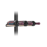 Vino Rail Peg and Mounting Plate Kit in Matte Black and Golden Bronze Storing 3 Bottles