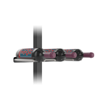 Vino Rail Peg and Mounting Plate Kit in Matte Black and Gunmetal Storing 3 Bottles