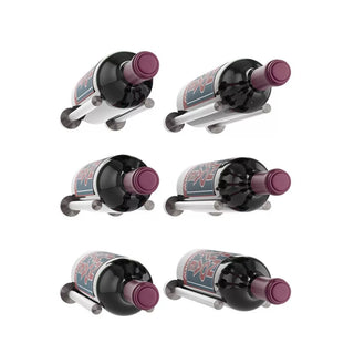 Vino Rails 6 Bottle 3x2 Designer Grid in Gunmetal