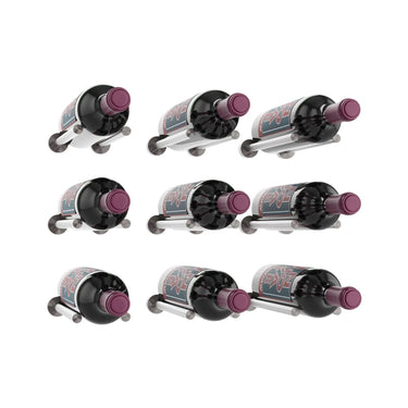 Vino Rails 9 Bottle 3×3 Designer Grid in Gunmetal