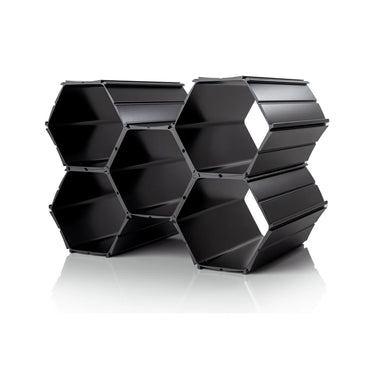 WineHive® 5-Cell Modular Honeycomb Wine Rack | Black