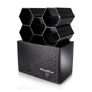 WineHive® 5-Cell Modular Honeycomb Wine Rack | Black