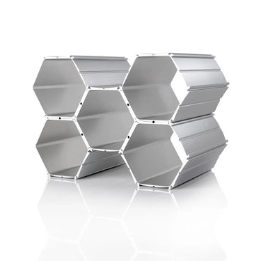 WineHive® 5-Cell Modular Honeycomb Wine Rack | Silver