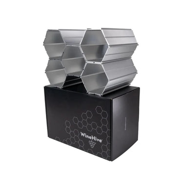 WineHive® 5-Cell Modular Honeycomb Wine Rack | Silver