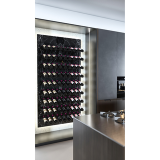 VintageView W Series Waterfall Kit in Matte Black Storing 81 Bottles in a Home