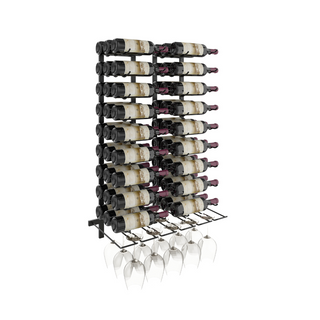 W Series Wet Bar in Matte Black Storing 54 Bottles and 15 Wine Glasses