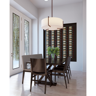 VintageView W Series Feature Wall 6 in Brushed Nickel Storing 90 Bottles in a Dining Room