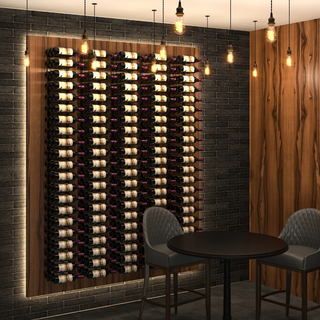 VintageView W Series Feature Wall 7 in Matte Black Storing 315 Bottles in a Room