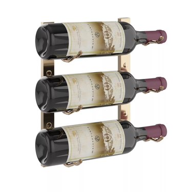 W Series 1 Foot Tall Rack in Golden Bronze Storing 3 Bottles