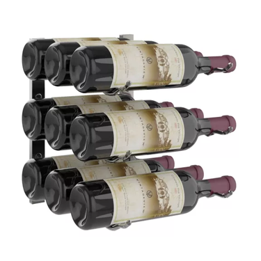 W Series 1 Foot Tall Rack in Gunmetal Storing 9 Bottles