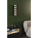 W Series 2 Foot Tall Rack in Matte Black Storing 12 Bottles in a room