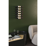 W Series 2 Foot Tall Rack in Matte Black Storing 18 Bottles in a room