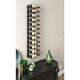 W Series 4 Foot Tall Rack in Matte Black Storing 24 Bottles in a home