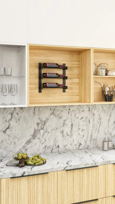 Evolution Wine Wall 15 1C Wall Mounted Metal Wine Rack