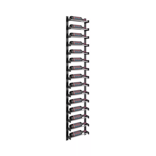 Evolution 75 in. High 1 Column Wine Wall in Matte Black and Chrome Storing 15 Bottles