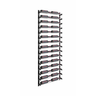 Evolution 75 in. High 2 Column Wine Wall in Matte Black and Chrome Storing 30 Bottles