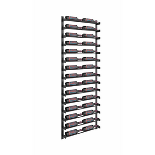 Evolution 75 in. High 2 Column Wine Wall in Matte Black Storing 30 Bottles