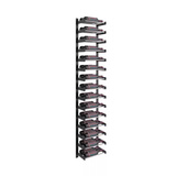 Evolution 75 in. High 1 Column Wine Wall in Matte Black and Chrome Storing 30 Bottles
