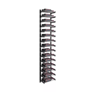 Evolution 75 in. High 1 Column Wine Wall in Matte Black and Chrome Storing 30 Bottles