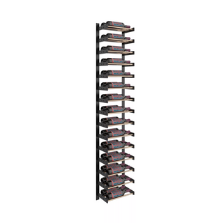 Evolution 75 in. High 1 Column Wine Wall in Matte Black and Golden Bronze Storing 30 Bottles