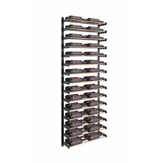 Evolution 75 in. High 2 Column Wine Wall in Matte Black and Golden Bronze Storing 60 Bottles