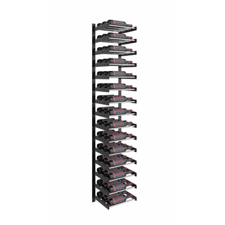 Evolution 75 in. High 1 Column Wine Wall in Matte Black and Chrome Storing 45 Bottles