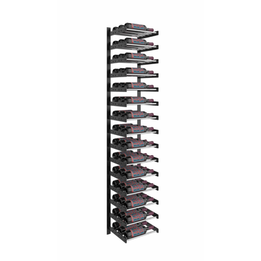 Evolution 75 in. High 1 Column Wine Wall in Matte Black and Chrome Storing 45 Bottles