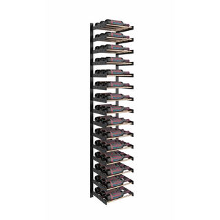 Evolution 75 in. High 1 Column Wine Wall in Matte Black and Golden Bronze Storing 45 Bottles