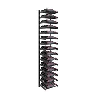 Evolution 75 in. High 1 Column Wine Wall in Matte Black Storing 45 Bottles