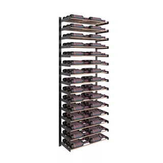 Evolution 75 in. High 2 Column Wine Wall in Matte Black and Golden Bronze Storing 90 Bottles