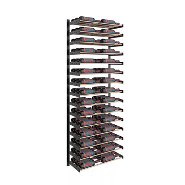 Evolution 75 in. High 2 Column Wine Wall in Matte Black and Golden Bronze Storing 90 Bottles
