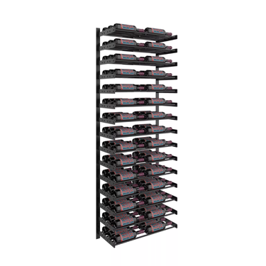 Evolution 75 in. High 2 Column Wine Wall in Matte Black Storing 90 Bottles