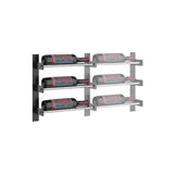 Evolution 15 in. High 1 Column Wine Wall Extension in Matte Black and Chrome Storing 3 Bottles