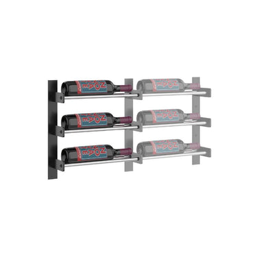 Evolution 15 in. High 1 Column Wine Wall Extension in Matte Black and Chrome Storing 3 Bottles