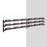 Evolution 15 in. High 3 Column Wine Wall Extension in Matte Black and Chrome Storing 9 Bottles